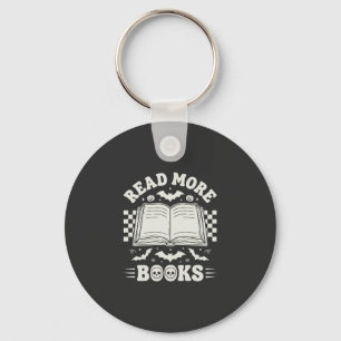 Lees Meer Boeken Retro Halloween Boekliefhebber Sleutelhanger