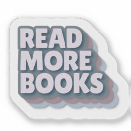 Lees Meer Boeken Retro Typografie Sticker