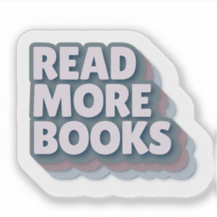 Lees Meer Boeken Retro Typografie Sticker