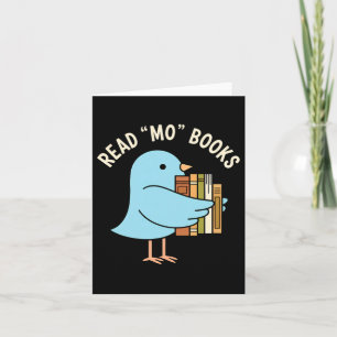 Lees Meer Boeken Schattige Blauwe Vogel Boekliefhe Kaart