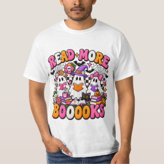Lees Meer Boeken Schattige Halloween Geest Boeklie T-shirt