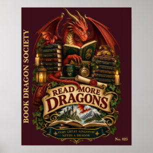 Lees Meer Draken Boek Draak Samenleving Fantasie Poster
