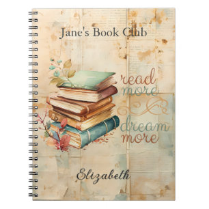 Lees meer Droom meer Boek liefhebber Boek Club Not Notitieboek