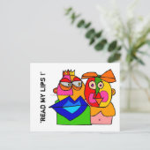 'lees mijn lippen! " briefkaart (Staand voorkant)