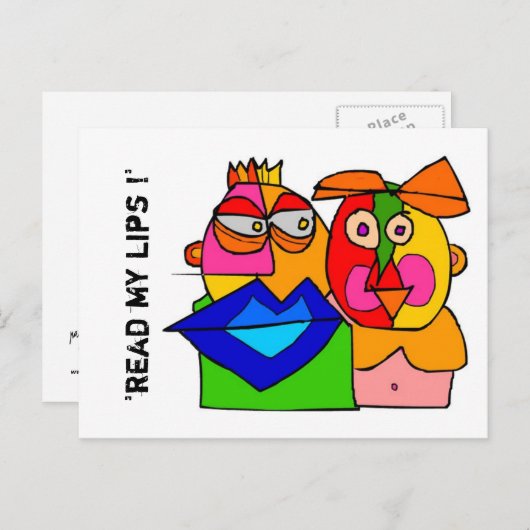 'lees mijn lippen! " briefkaart (Voorkant / Achterkant)