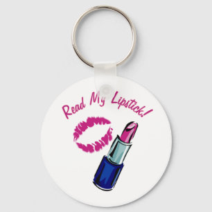 Lees mijn lipstick! Button Sleutelhanger