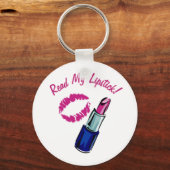 Lees mijn lipstick! Button Sleutelhanger (Voorkant)