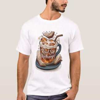 Lees Sip Recharge Iced Coffee En Boeken T-shirt