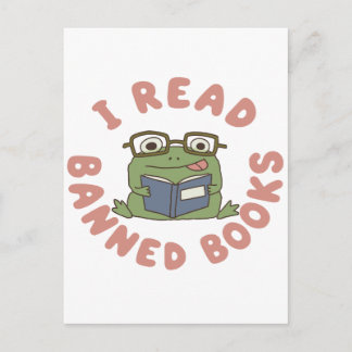 Lees Verboden Boeken Grappige Kikker Leest Briefkaart