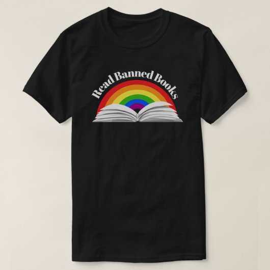 Lees verboden boeken Rainbow T-shirt (Design voorkant)