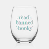 Lees verboden boeken Retro belettering Wijnglas Zonder Voet (Voorkant)