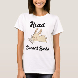 Lees verboden boeken Schattig Konijn T-shirt