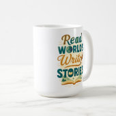 Lees werelden Schrijf verhalen Mok (Voorkant rechts)