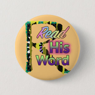 Lees Zijn Woord Rond Ronde Button 5,7 Cm