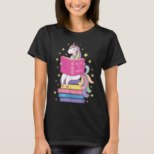 Leesbibliotheek Unicorn lezen Boeken Lover Reader T-shirt