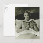 Leesboek vrouw briefkaart (Voorkant / Achterkant)