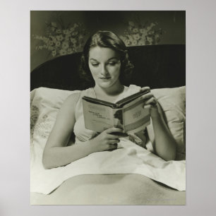 Leesboek vrouw poster
