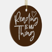 Leesboeklezer Koekworm Librarian Teacher Keramisch Ornament (Rechts)