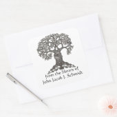 Leesboom Vierkante Boekplaat Sticker (Envelop)