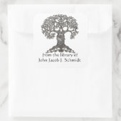 Leesboom Vierkante Boekplaat Sticker (Tas)