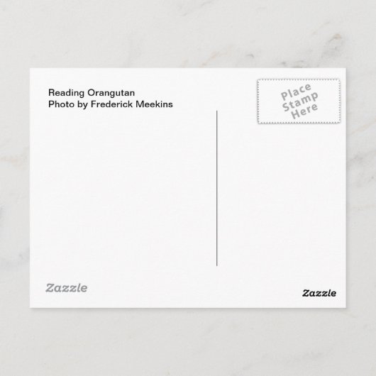Leesend Orangutan Briefkaart (Achterkant)