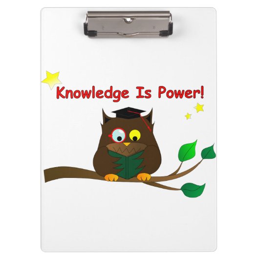 Leesend Wise Owl Klembord (Voorkant)