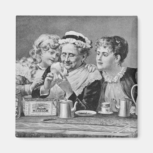 Leesende thea Leaves Magneet (Voorkant)