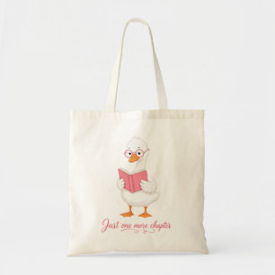 Leesgans met Bril "Eén hoofdstuk nog" Tote Bag