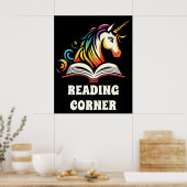 Leeshoek Rainbow Unicorn-Poster Poster (Keuken)