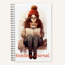 Leesjournaal Schattige meisjesboek en hond Herfst