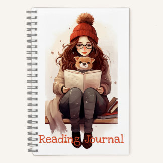 Leesjournaal Schattige meisjesboek en hond Herfst Notitieboek