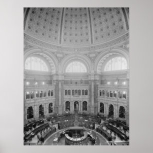 Leeskamer Rotunda (bibliotheek van het Congres) Poster