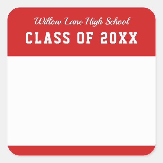 Leesnaam bewerkbare kleurenvariëteit vierkante sticker (Voorkant)