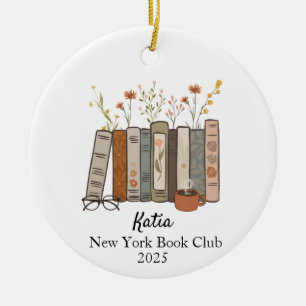 Leesornament, Cadeau voor Lezers, Cadeau voor Boek Keramisch Ornament