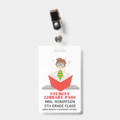 Leesschool Library Hall Pass Badge (Voorzijde met clip)