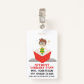 Leesschool Library Hall Pass Badge (Achterkant met clip)
