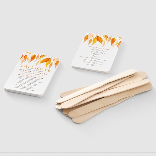 Leest vallende waterverf bruiloft handventilator handwaaier (Niet-gemonteerd)