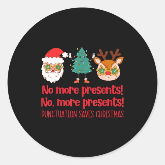 Leestekens Redden Kerstmis Leerkracht Ela Gr Ronde Sticker (Voorkant)