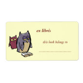 Leesuilen Aanpasbare Exlibris Etiket (Voorkant)