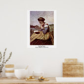 Leesvrouw van Jean-Baptiste Camille Corot Poster (Keuken)