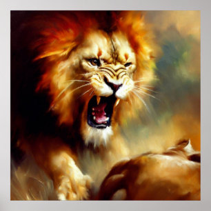 Leeuw (10) Wilde kat Poster