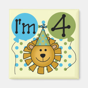Leeuw 4e verjaardag T-shirts en geschenken Magneet