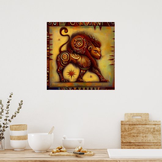 Leeuw 5 poster (Keuken)