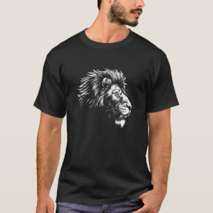 Leeuw, Afrikaanse kat, witte tekening, slagtanden T-shirt