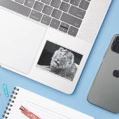 Leeuw, Afrikaanse leeuw, dier Sticker (Laptop met iPhone)