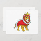 Leeuw als koning met kroon en kaap briefkaart (Voorkant / Achterkant)