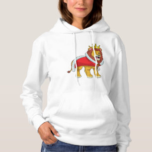 Leeuw als koning met kroon en kaap hoodie