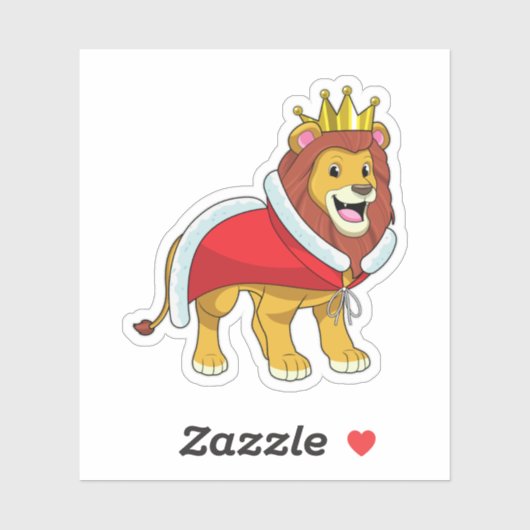 Leeuw als koning met kroon en kaap sticker (Vel)