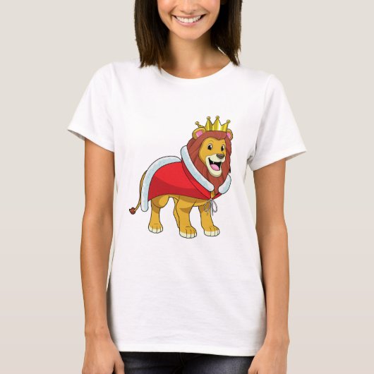 Leeuw als koning met kroon en kaap t-shirt (Voorkant)