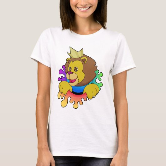 Leeuw als koning met kroon t-shirt (Voorkant)